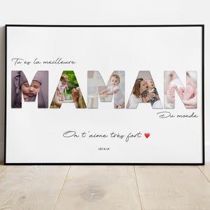 Spersonalizowany plakat dla mamy ze zdjęciami, wyjątkowy prezent na dzień matki, spersonalizowany prezent dla mamy, dzień matki, urodziny