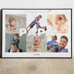 Personalisiertes Poster für Papa mit Fotos, einzigartiges Vatertagsgeschenk, personalisiertes Geschenk für Papa, Geburtstag, Weihnachten