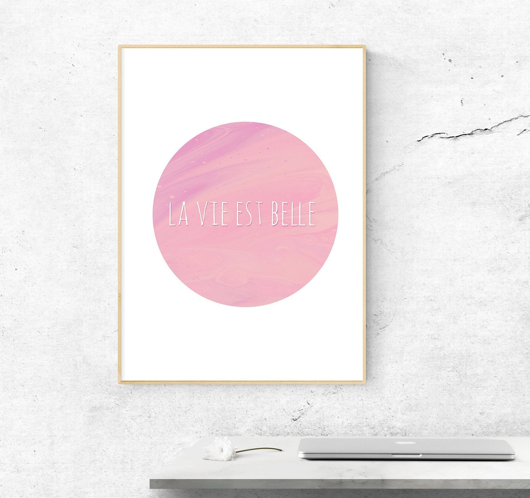 La Vie Est Belle - Affiche Pensées Positives