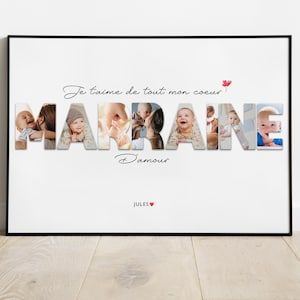 Personalized Godmother Poster with photos, Original unique gift for godmother, baptism, birthday, Christmas - Godmother and godchild poster