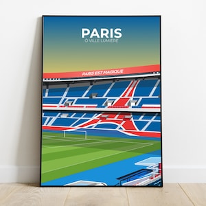 Paris Parc des Princes Poster - Printed Illustration - Ideal Gift Idea for Christmas and Birthday - Football Stadium Decoration
