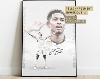 Jude Bellingham Poster - Real Madrid - Football Wall Decor - Digital Download - Christmas and Birthday Gift Idea