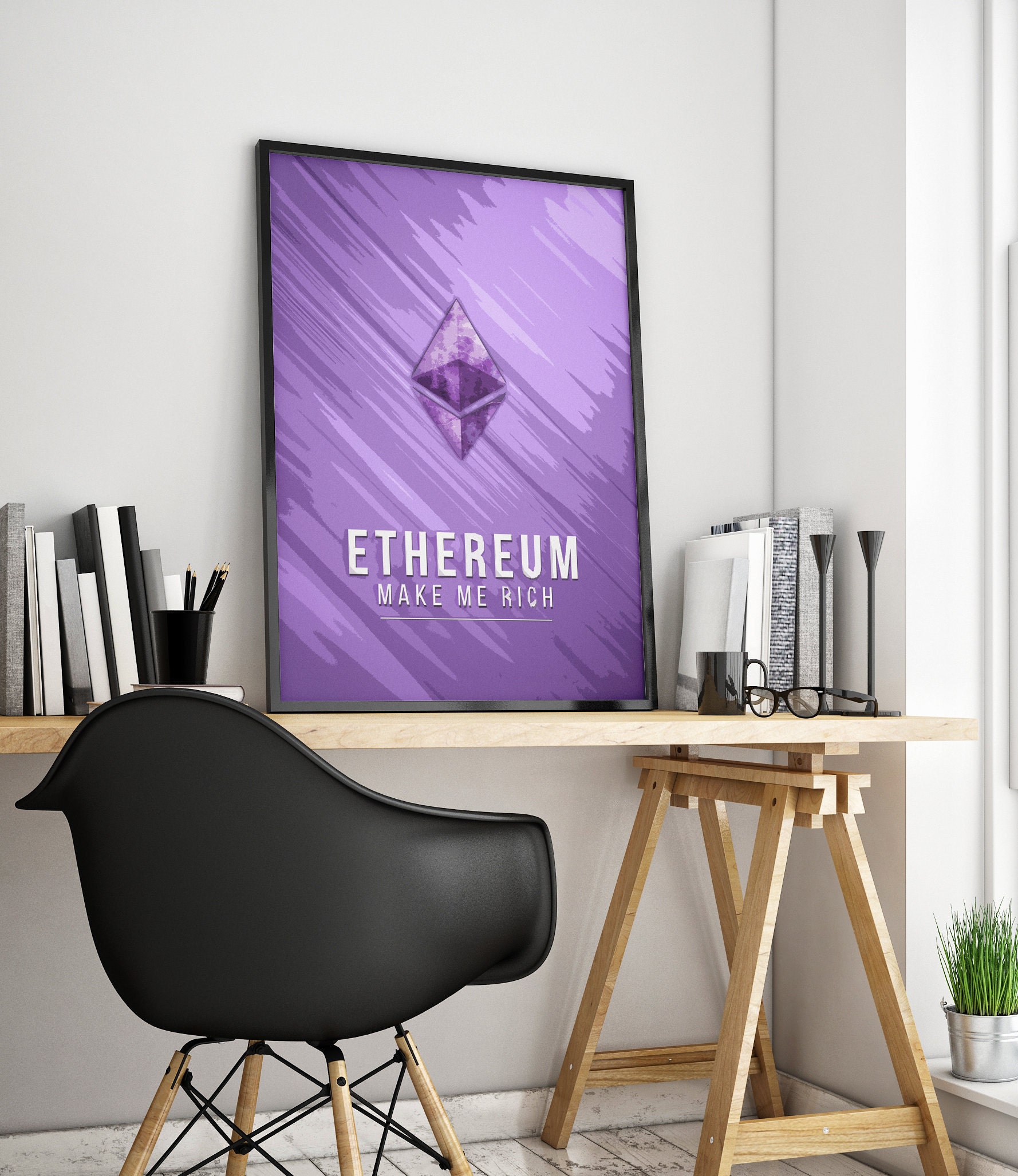 Ethereum Art Poster - Crypto Currency Illustration Interior Decoration -  Etsy