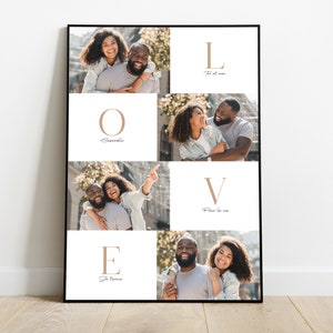 Poster di coppia, regalo originale per anniversario di coppia, personalizzabile con foto, San Valentino, poster personalizzato, matrimonio, stampato
