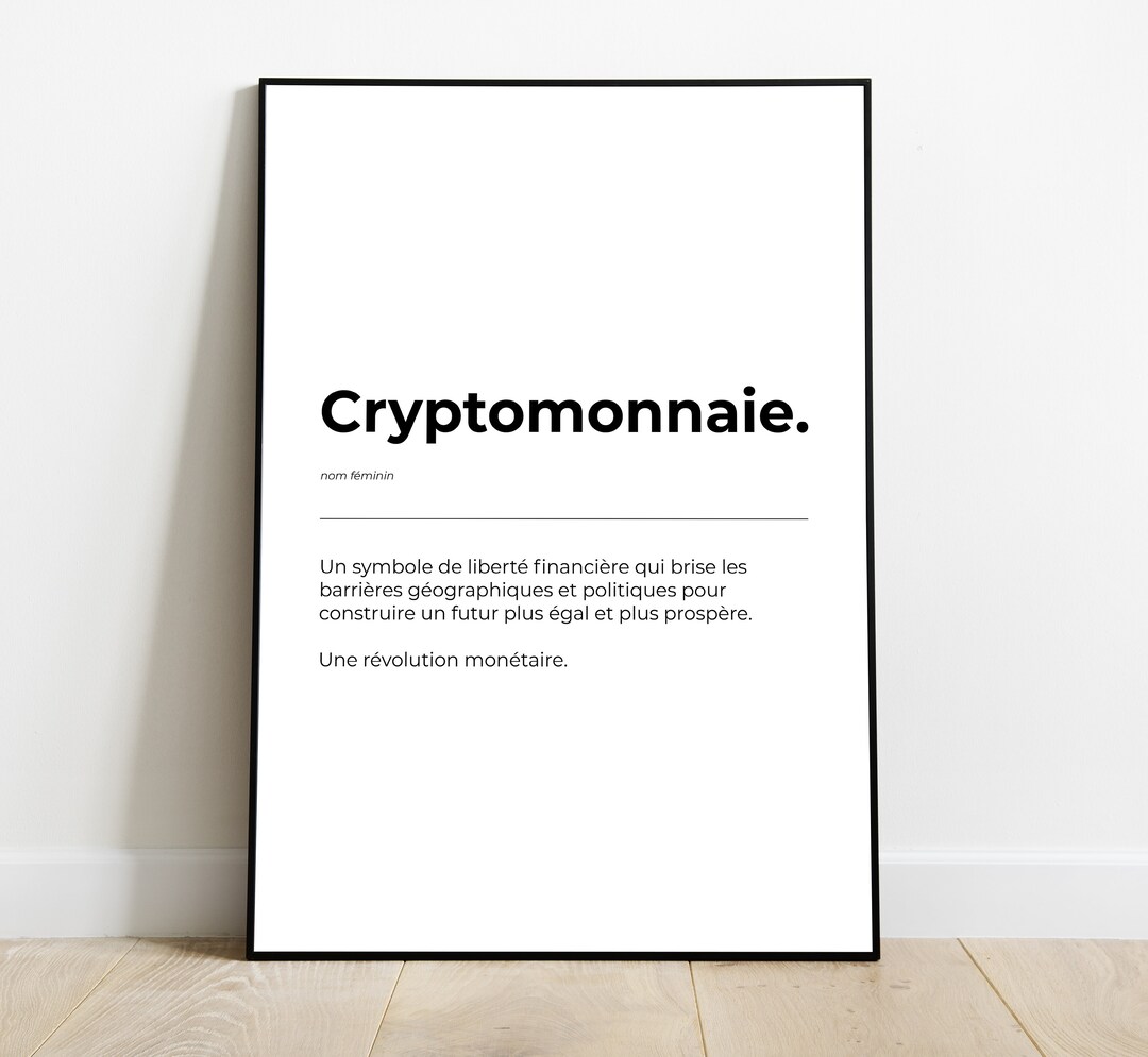 Définition Cryptomonnaie décoration murale cryptomonnaie affiche imprimée  cadeau citation - Etsy France