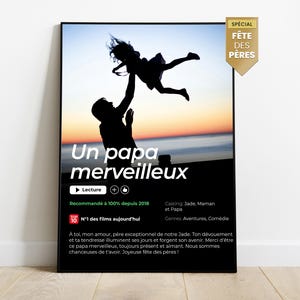 Affiche personnalisée Netflix, affiche pour papa, maman, couple, famille - idée cadeau personnalisé Fête des pères, fête des mères, Noël