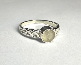 925 Sterling silver memorial ring. Personalised with dried wedding/funeral flowers hair fur keepsake ashes jewellery