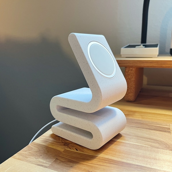 The Surge - Wavy 3D Printed Magsafe Charger Stand - For iPhones 12/13/14/15