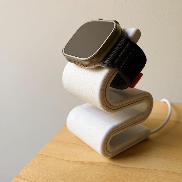 The Ripple - Wavy 3D Printed Apple Watch Charging Stand -  Fits Apple Watch Series Ultra/9/8/7/SE/6/5/4/3/2/1, size 45/44/42/41/40/38mm