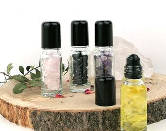 Aura Edelstein Roll On mit Aroma Öl, Duftöl Haut , Meditation, Beruhigung, Aroma Therapie, natürliche Inhaltsstoffe, bio
