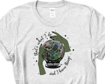 I Grow Stuff and I Know Things Shirt, Plant Witch Tee, Celestial Witch Tee, Gardening Shirt, Gift for Gardener, Plant Lover, Plant Parent