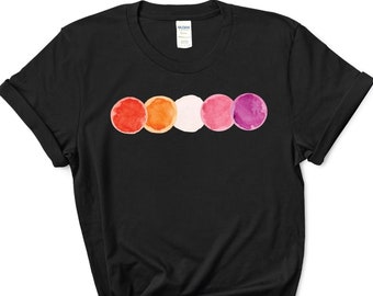 Subtle Lesbian Pride Shirt: Watercolor Circles, Sapphic Pride