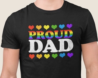 Proud Dad Rainbow Pride Shirt | Fathers Day Shirt | LGBTQ Proud Father | Dad Tshirt | Dad Tee | Dad Shirt | Gifts For Dad | LGBTQ+ Pride Tee