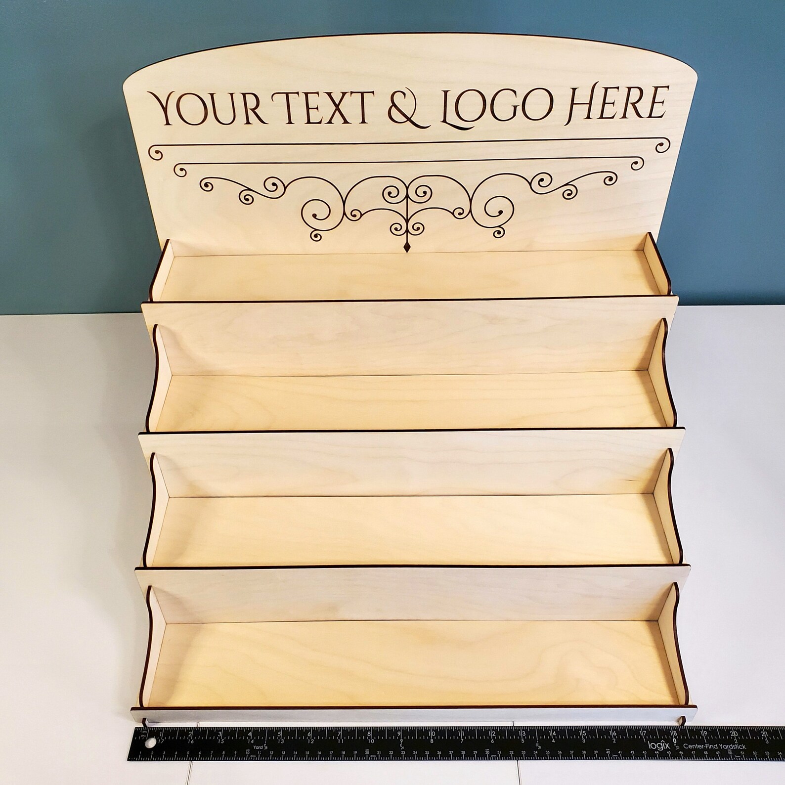Custom Laser Engraved Display Stand: 4-tier Baltic Birch Shelves With ...