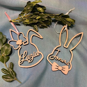 Easter Bunny Hanger with Name Personalized Wooden Gift Easter Pendant Easter Decoration Easter Eggs Easter Decoration Egg Wooden Eggs Beech Lasercut
