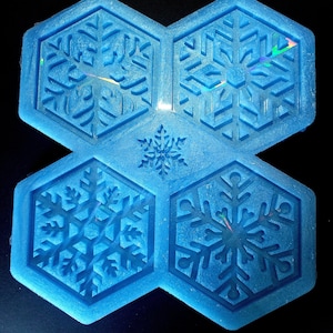 Holographic snowflake coasters