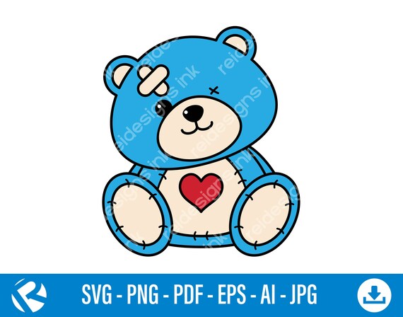 Download Cute Blue Baby Teddy Bear Svg Png Pdf Ai Eps Cricut Etsy