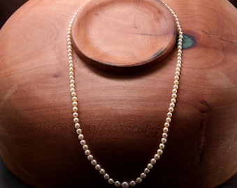 Japanese Akoya cultured 17" long pearl necklace