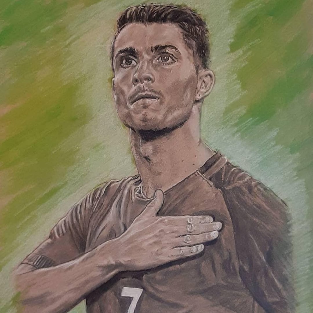 Cristiano Ronaldo Drawing, Original Unframed - Etsy
