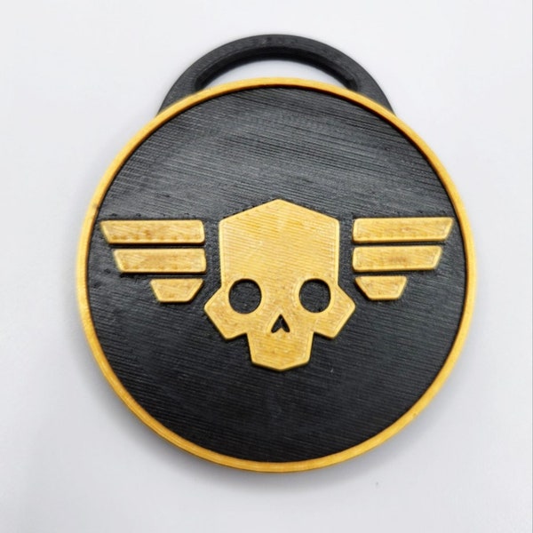 Helldivers 2 Keychain Double Sided 3D printed, Helldivers, Helldivers 2, Helldivers II, Skull, Super Earth, ,  Keychain Charm, Luggage Tag