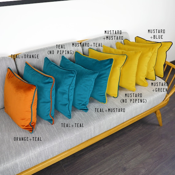 Burnt orange velvet cushions sales