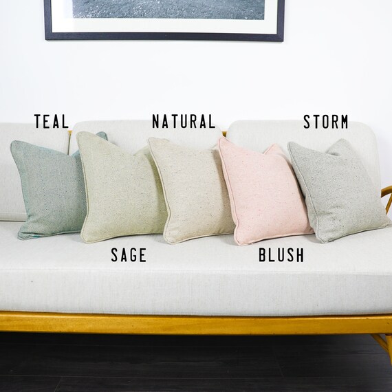 Eco Recycled Yarn Natural Herringbone Wool Cushion Covers 100 Natural Fiber Wool Cotton Linen Mix Throw Pillows. Etsy