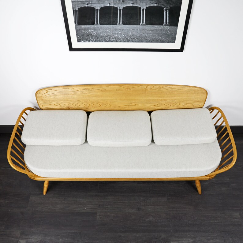 Replacement Cushions for Ercol 355 Daybed/ Studio Couch in Ivory Cotton & Linen Blend Fabric