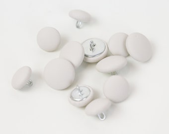 Ivory Faux Leather Leatherette Vinyl Upholstery & Furnishing Loop Back Buttons in 17mm or 21mm