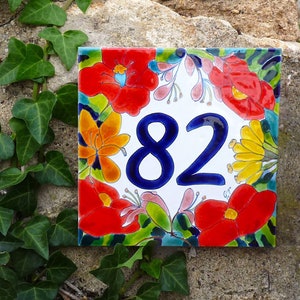 Hausnummer - Blumen - &quot;Althea-Glanz&quot;