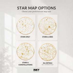 Genuine Reflective Foil Star Map Print, Personalised Night Sky Chart, Framed or Unframed Keepsake 画像 4