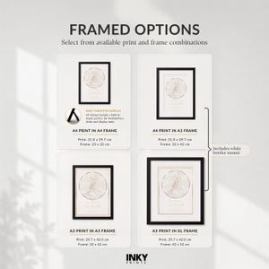 Genuine Reflective Foil Star Map Print, Personalised Night Sky Chart, Framed or Unframed Keepsake 画像 6