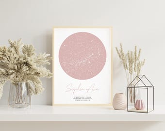 DIGITAL Custom Star Map | Download | Birth | Baby Gift | Birthday | Baptism Gift | Personalised Gift | Newborn Gift | Valentines Day Gift