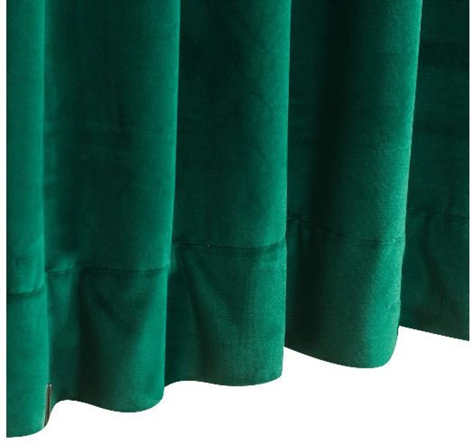 Dark Forest Green Curtains Velvet Emerald Green Etsy