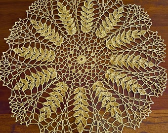 Autumn Wheat  Doily ~ Vintage Elegantly Handmade Fall Doily ~ Fall Centerpiece Doily ~ Autumn Harvest Wheat Doily