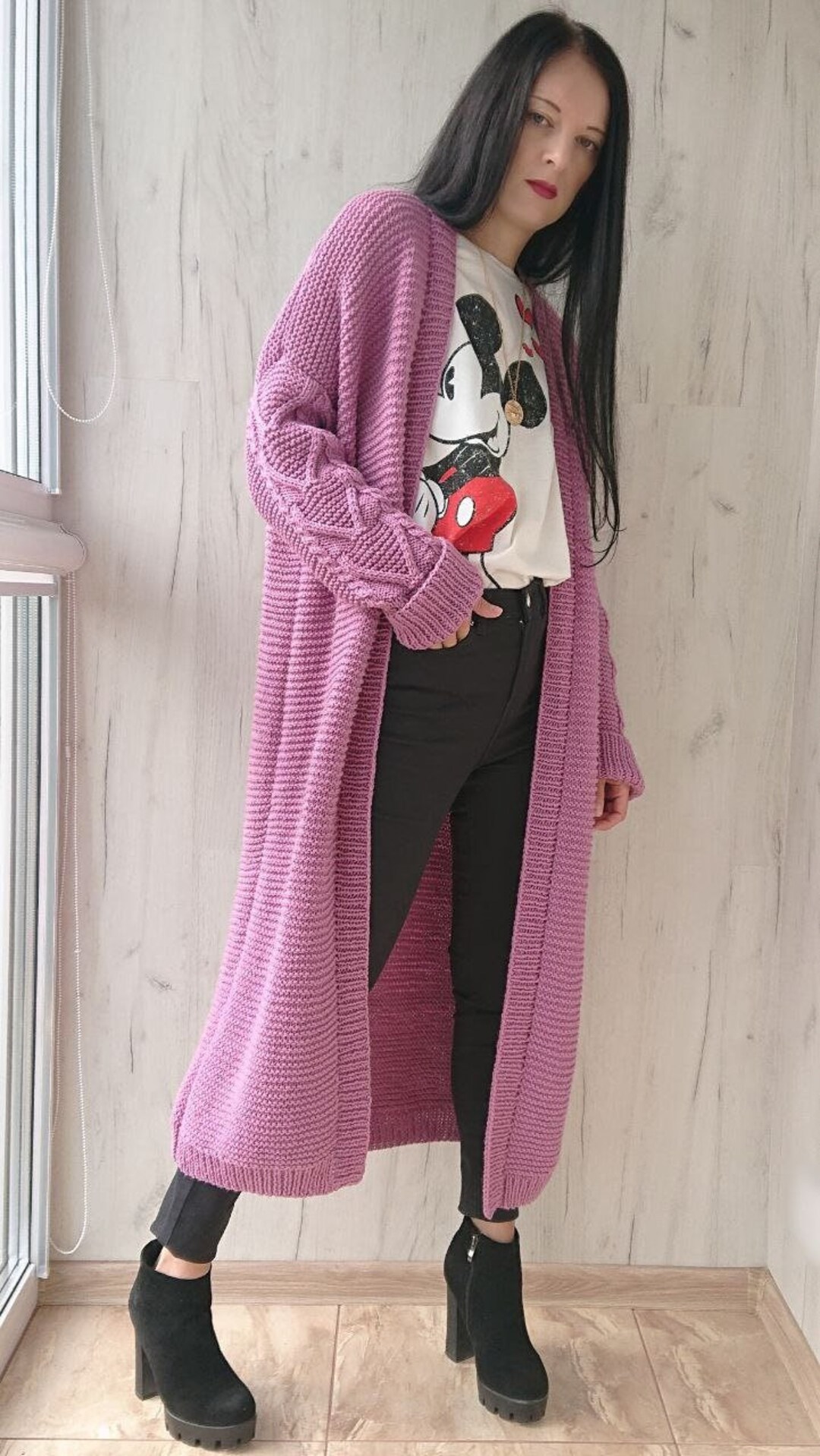 Long Cable Knit Cardigan for Women Chunky Oversized Cardigan Etsy