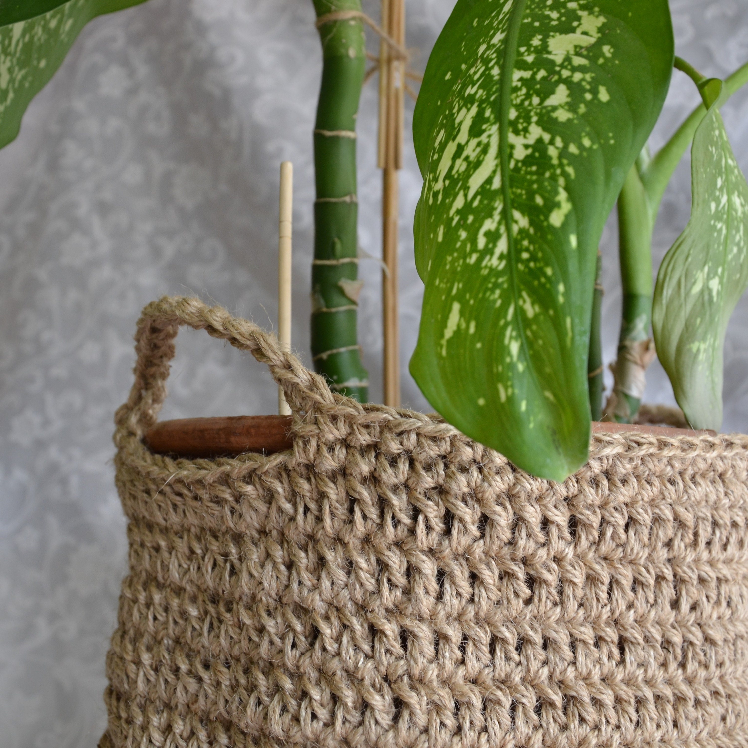 Jute pots Jute rope plant stand basket rope plant pot Jute Etsy