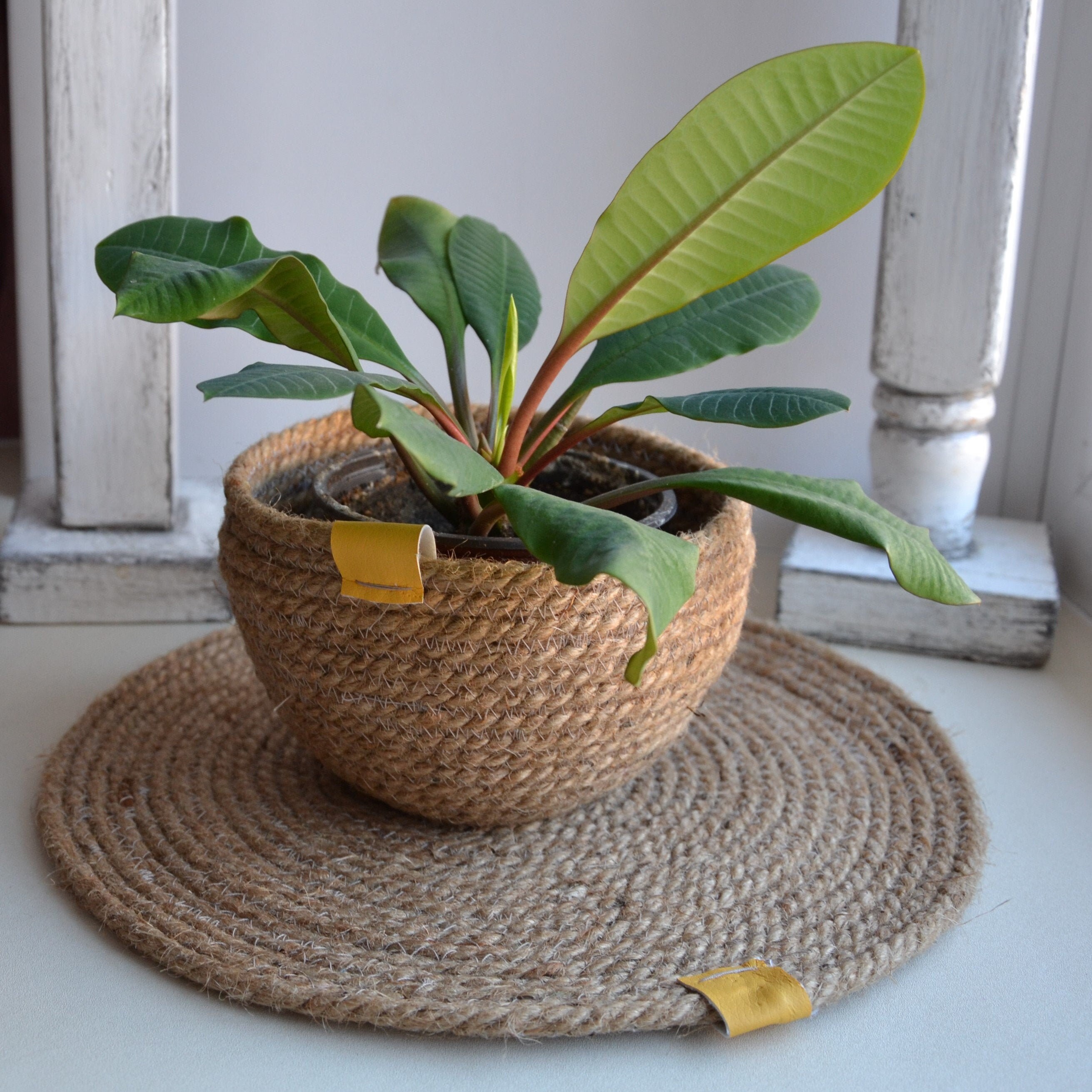 Jute pots Jute rope plant stand basket rope plant pot Jute Etsy