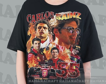 Carlos Sainz 90s Vintage Racing Tshirt, Carlos Sainz Tee Vintage Design Graphic Tee 90s