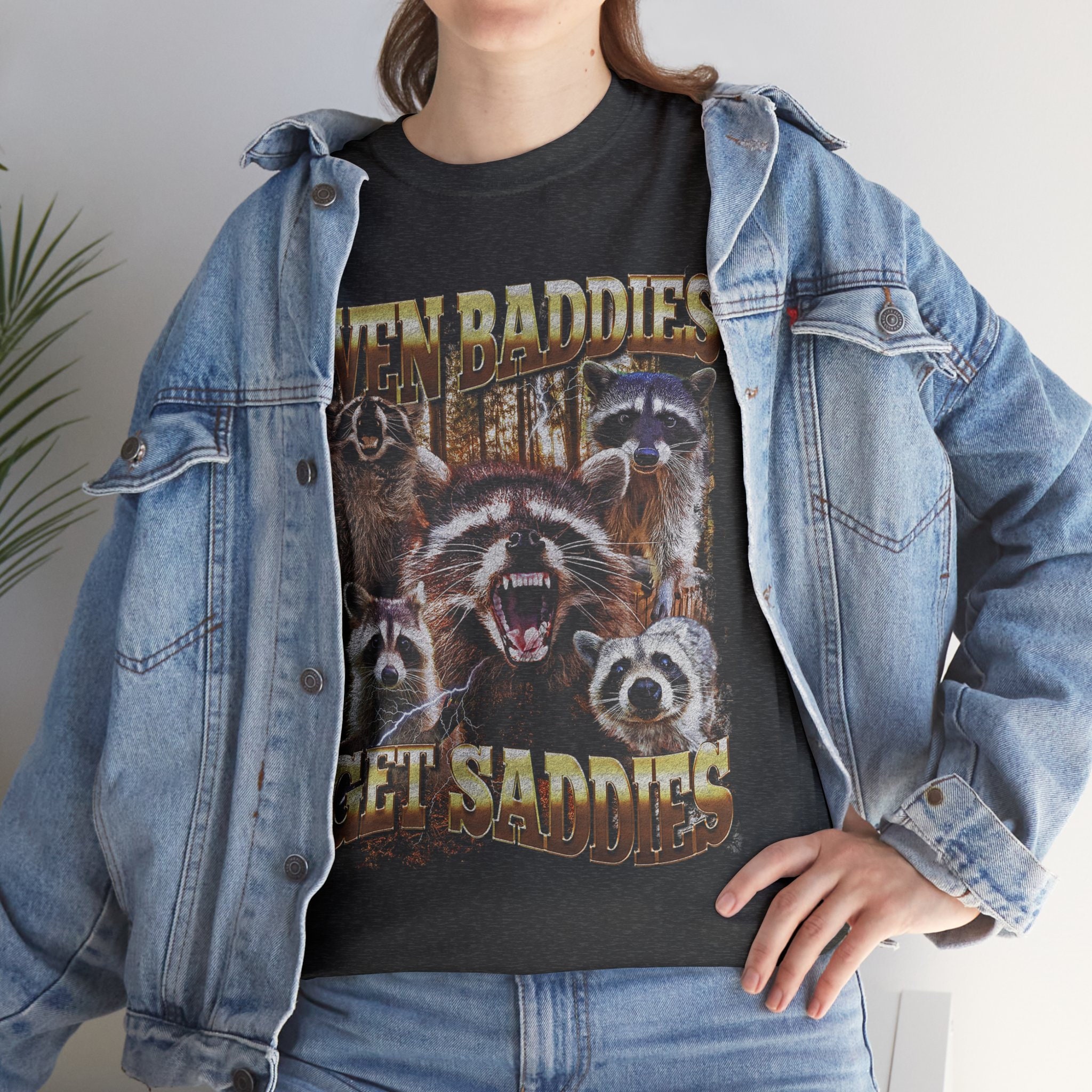 Even Baddies Get Saddies Funny Cat Meme Shirt Weirdcore Tee Ironic