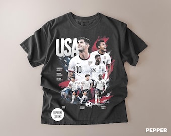 Camiseta vintage de la selección nacional de fútbol de EE. UU., camiseta pirata de la selección nacional de EE. UU., camiseta de fútbol, camiseta retro de rap de los 90, regalo para aficionados al fútbol americano, Comfort Colors