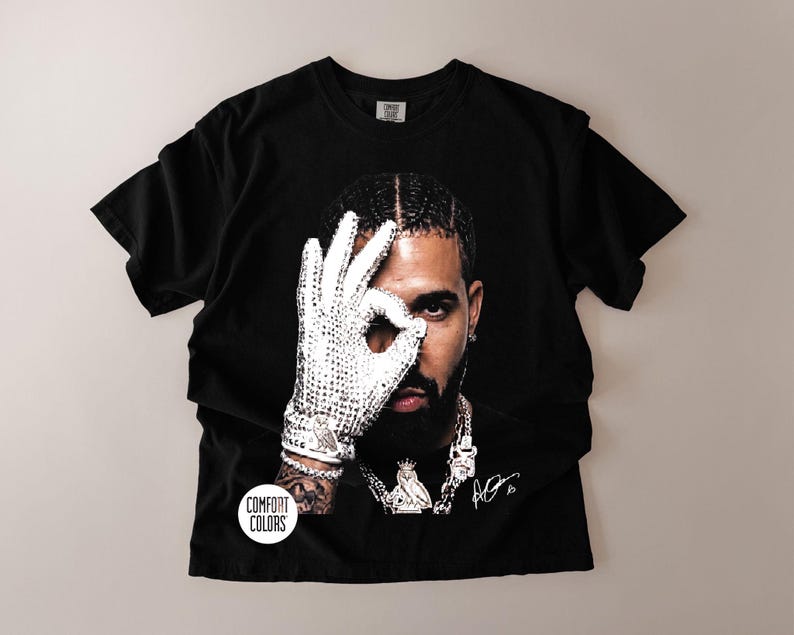 Maglietta con grafica di Drake, t-shirt hip hop anni '90, merchandising vintage da rapper, abbigliamento retrò del concerto di ICEMAN, maglietta Comfort Colors immagine 2