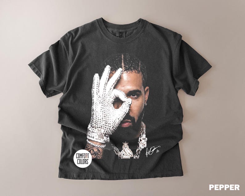 Maglietta con grafica di Drake, t-shirt hip hop anni '90, merchandising vintage da rapper, abbigliamento retrò del concerto di ICEMAN, maglietta Comfort Colors immagine 1