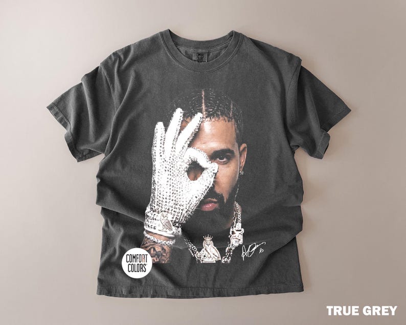 Maglietta con grafica di Drake, t-shirt hip hop anni '90, merchandising vintage da rapper, abbigliamento retrò del concerto di ICEMAN, maglietta Comfort Colors immagine 4
