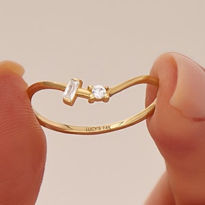 Curved Wedding Band, Diamond Ring Enhancer, Solid Gold Ring, Dainty Nesting Ring, Contour Band for Engagement Ring