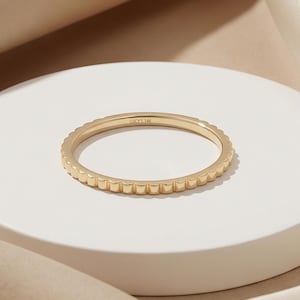 14K Solid Gold Wedding Band Women, Thin Stacking Ring, Spacer Minimalist Anniversary Jewelry Gift for Her