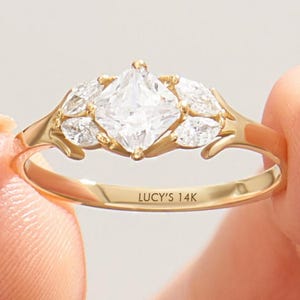 Moissanite Floral Engagement Ring • 1.2 Ct Nature-Inspired Flower Ring • 14k 18k 10k Solid Gold Anniversary or Wedding Jewelry for Her