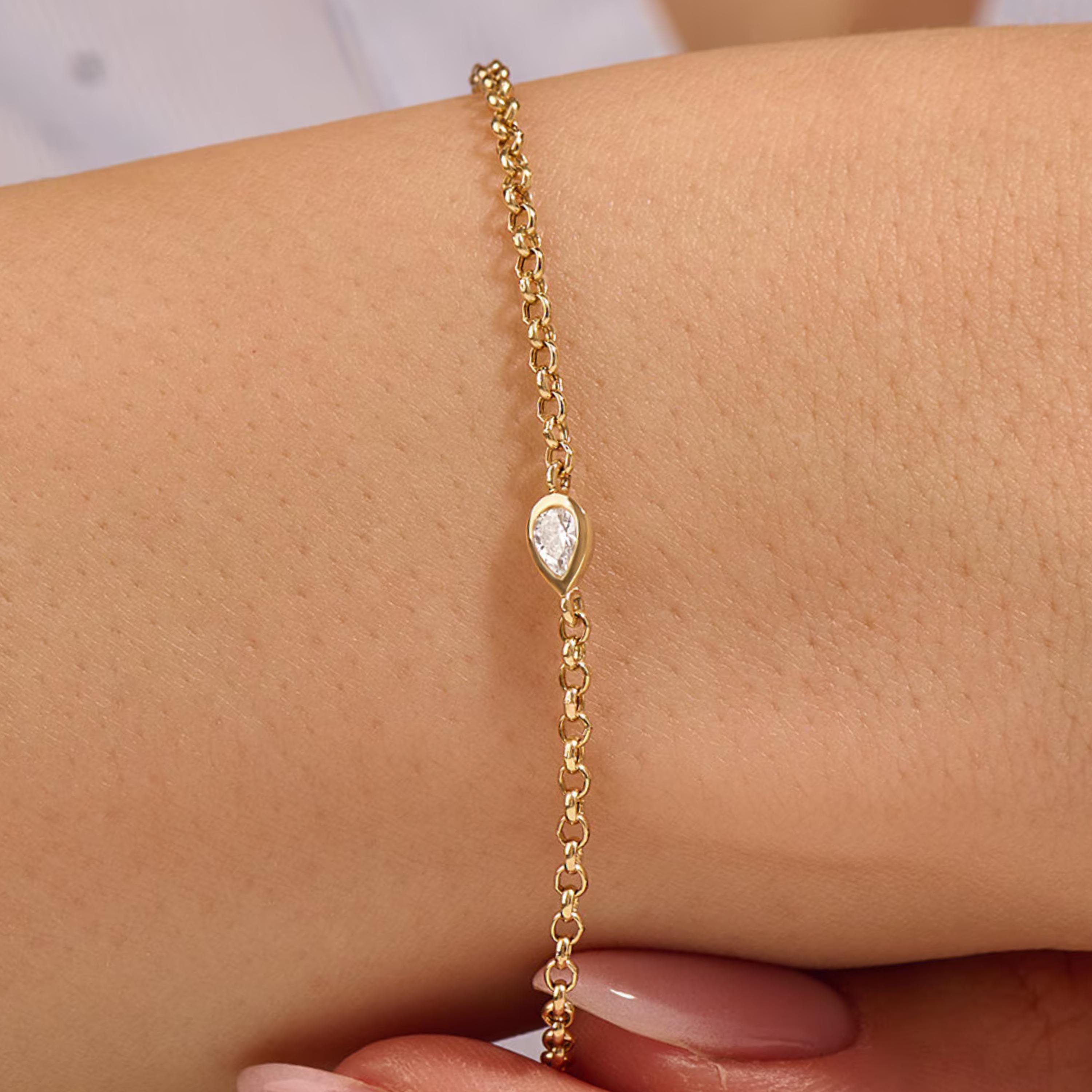 Bracelet En Or 18 Carats Avec Diamants - Poids 17,48 G, 0,90 Carat De Diamants - Occasion