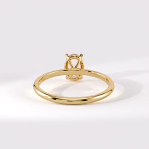 Pink Quartz Ring, Gold Engagement Ring for Women, 14k Solid Gold Solitaire Ring, Oval Pink Gemstone Ring, January Birthstone Proposal Ring image 9