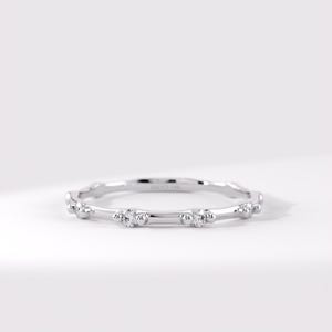 Solid Gold Stacking Ring, Ultra Thin Moissanite Ring Stackable, 10K 14K 18K Real Gold, 1mm Wedding Band, 1/4 Sizes Available Bild 5
