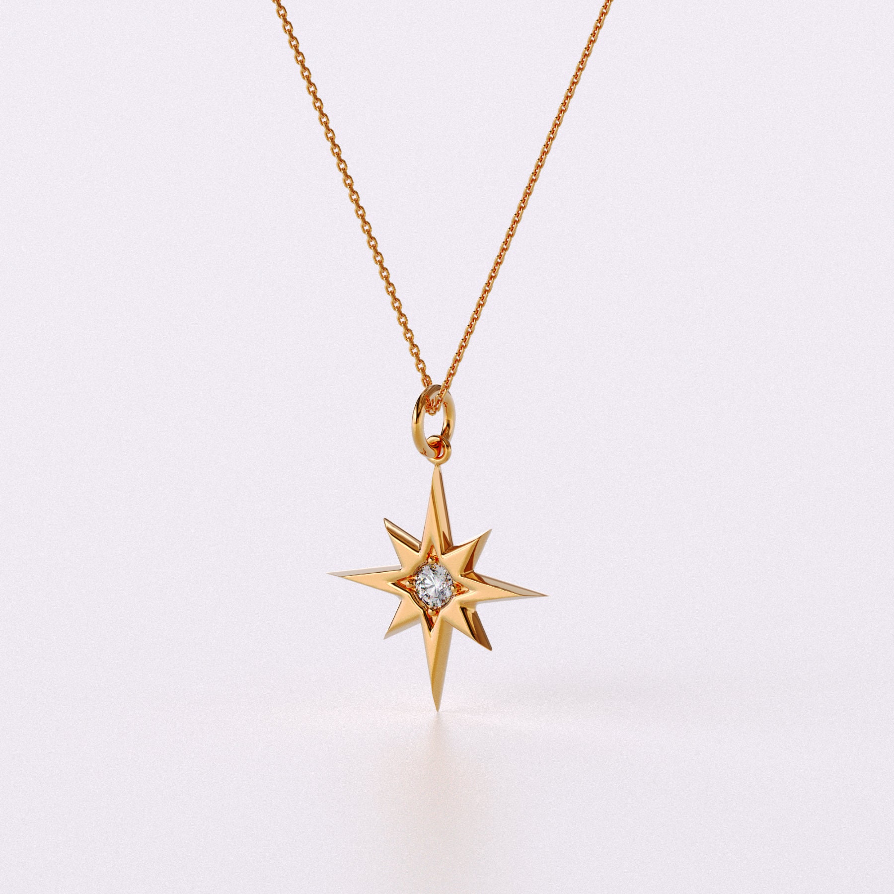 Diamond North Star Pendant, Solid Gold Star Charm Necklace, 14k Dainty Celestial Necklace Pendant Women, Minimalist Compass Necklace - Etsy Diamond North Star Pendant, Solid Gold Star Charm Necklace, 14k Dainty Celestial Necklace Pendant Women, Minimalist Compass Necklace - Etsy